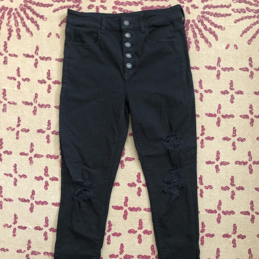 American Eagle Super High Rise Black Jeggings